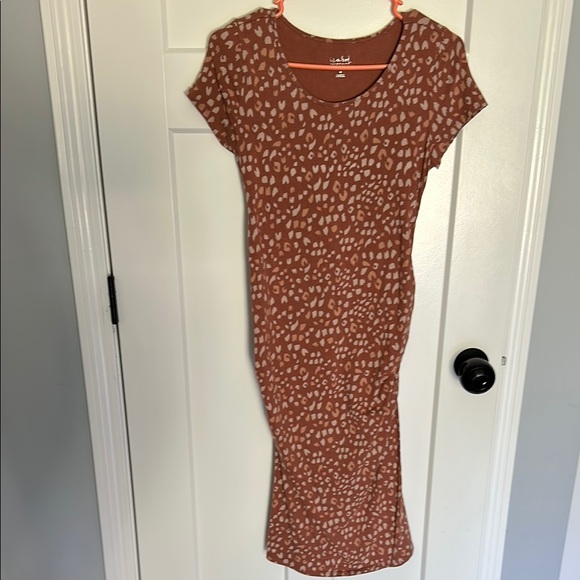 Isabel Maternity by Ingrid & Isabel Dresses & Skirts - Isabel Maternity by Ingrid & Isabel Rust Brown Animal Print Midi Dress